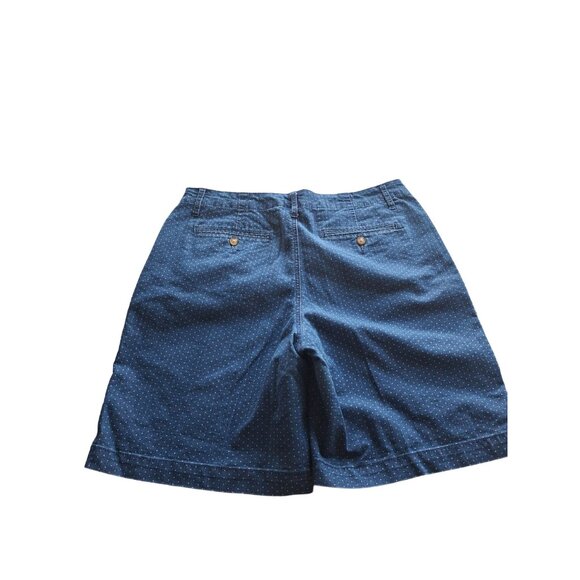 Kim Rogers Women Casual Denim Shorts 12 Blue Polka Dot Mom Preppy Normcore Beach - Picture 2 of 8